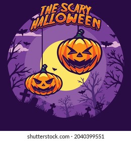 Happy halloween flat design background