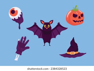 happy halloween flat design illustration 