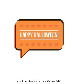 Happy halloween flat design layered speech bubble isolated on white background.