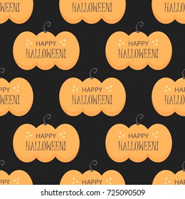 Happy halloween flat design pumpkin seamless pattern background.
