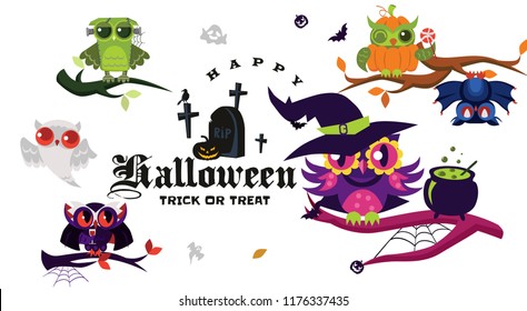 Happy Halloween flat set
