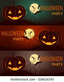 Happy Halloween Flyers. Vector illustration.