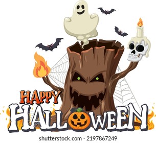 Happy Halloween Font Logo illustration