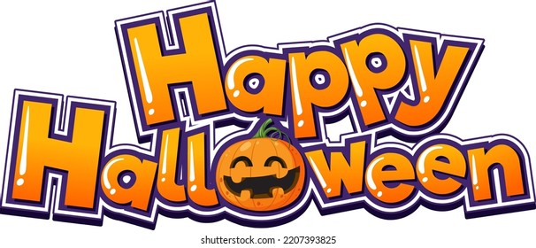 Happy Halloween Font Logo illustration