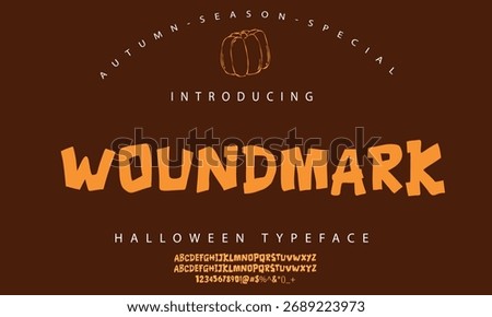 Happy Halloween Font Vector, Halloween themed unique typeface Autumn season special editable vector text illustration, Pumpkin themed with monstrous vibe, 3d Fonts vector. October special Fonts.