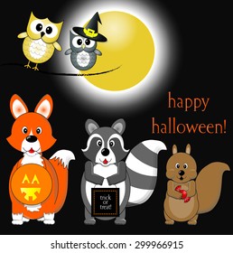 Happy Halloween Forest Animals
