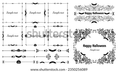 Happy Halloween! Frame isolated on White background. Celebration background with bat and place for your text. Awesome design. Vector illustration for decorating invitations. 
