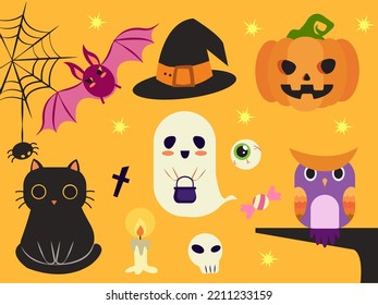 Happy Halloween with friend on party