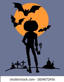 Fröhliche Halloween Vollmond-Vektorkunst