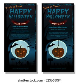Happy Halloween. Full moon. Vector poster template.