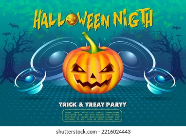 Happy Halloween fun party celebration background design. Halloween elements, Halloween Night