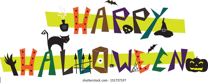 Happy Halloween - Happy Halloween fun text. Eps10