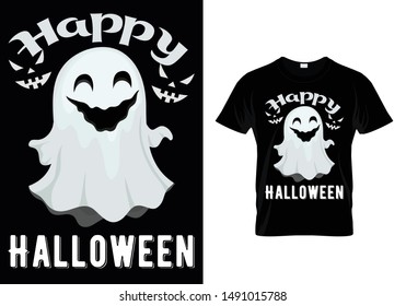 Happy Halloween - Funny Ghost Face Vector For Halloween T-shirt