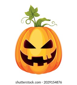 Happy Halloween. Funny Jack O Lantern with scary face
