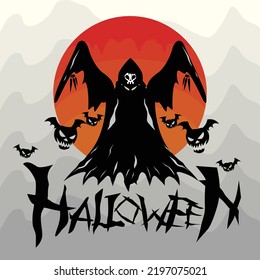 Feliz pancarta fantasma de Halloween, vector