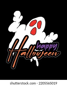 Happy Halloween Ghost Boo Spooky Season Halloween Party Costume Typography Print Design. Halloween Custom Design. Print on T-Shirt, Mug, Hoody and Others.