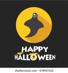 Happy Halloween Ghost Card. Happy Halloween Card template. vector halloween poster template illustration