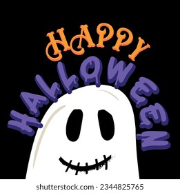 happy halloween ghost character vector graphic design