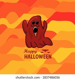 Happy halloween with ghost design vector