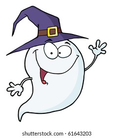 Happy Halloween Ghost Flying
