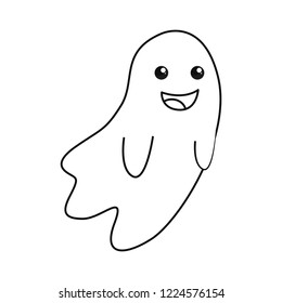 happy halloween ghost on white background