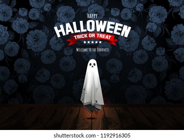 Happy Halloween, Ghost, treat or trick, Vector illustration,  horizontal Poster, you can place relevant content on the area.