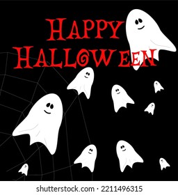 Happy Halloween ghosts vector illustration