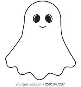 Happy halloween ghosts vector and spooky cartoon monsters isolated icons. 
