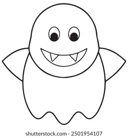 Happy halloween ghosts vector and spooky cartoon monsters isolated icons.