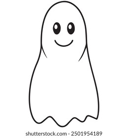 Feliz Vector de fantasmas de halloween y espeluznantes monstruos de dibujos animados aislados.