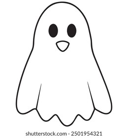 Happy halloween ghosts vector and spooky cartoon monsters isolated icons.