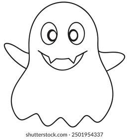 Happy halloween ghosts vector and spooky cartoon monsters isolated icons.