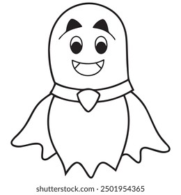 Happy halloween ghosts vector and spooky cartoon monsters isolated icons.