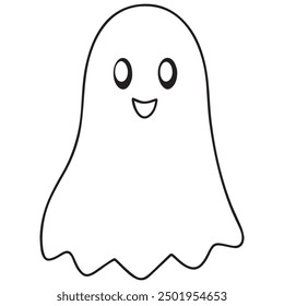 Happy halloween ghosts vector and spooky cartoon monsters isolated icons.