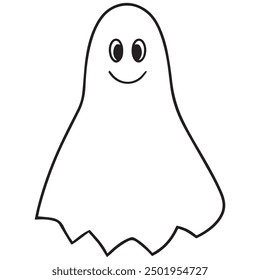 Happy halloween ghosts vector and spooky cartoon monsters isolated icons.