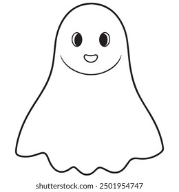 Happy halloween ghosts vector and spooky cartoon monsters isolated icons.