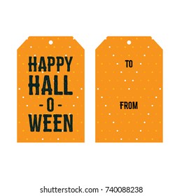 Happy Halloween Gift Tag, Halloween Gift Tags, Hang Tag Vector, Halloween Message, Gift Box Tag, Cute Dotted Icon, Vector Illustration Background