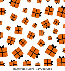 happy halloween giftbox presents pattern