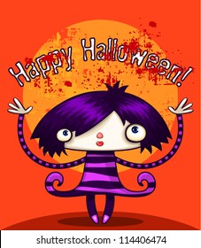 Happy Halloween with Halloween girl.