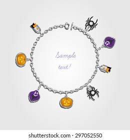 Happy Halloween glamorous doodle. Vector illustration