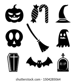 Happy Halloween Glyph Icon Set