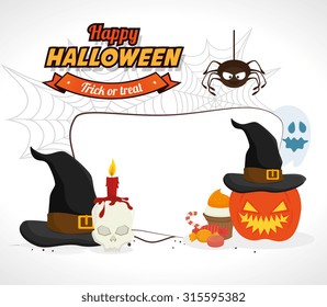Happy halloween graphic design, vector illustration eps 10