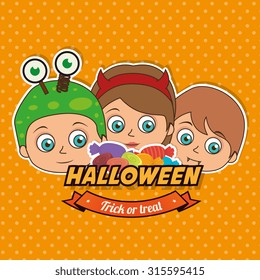 Happy halloween graphic design, vector illustration eps 10