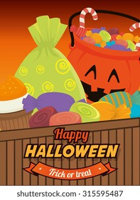 Happy halloween graphic design, vector illustration eps 10
