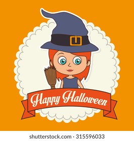 Happy halloween graphic design, vector illustration eps 10