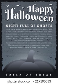 Happy halloween graphic poster with pumpkin