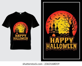 Happy Halloween graphic t shirt design illustration vector   