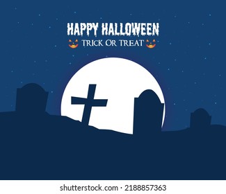 Happy Halloween Graveyard Simple Background