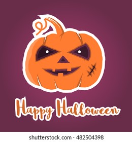 Happy Halloween greating card, 31th october greeting card. Happy Halloween poster or banner. Vector illustration.