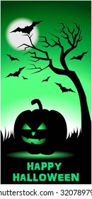 Happy Halloween - green color card